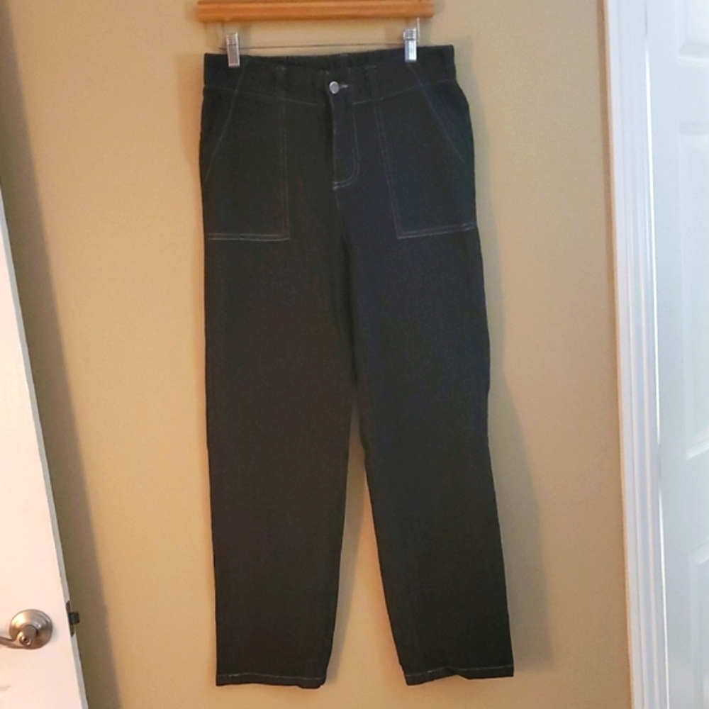 Womens Black Pants Elastic Waist